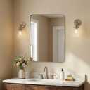 ANDY STAR Brushed Champagne Bronze Mirrors for Bathroom Sink, 22x30 Inch Bathroom Vanity Mirror with Rectangular Metal Frame-Modern Clean Design with Superior Stainless Steel Frame