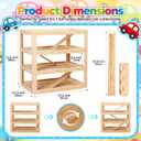 3-Tier Extra Large23.6*15.8*23.6 IN Wooden Toy Car Display Case Compatible with Hot Wheels & Matchbox, 1/64 Scale Parking Garage Storage for 100+ Cars with Foldable Racing Ramp (Extra Large)
