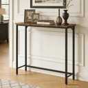Narrow Entryway Console Table & Sofa Side Table - Industrial Hallway Table for Small Spaces, Behind Couch Table, Multi-Functional Living Room Bedroom Office,Brown, 29.5" x 9.4" x 29.5"
