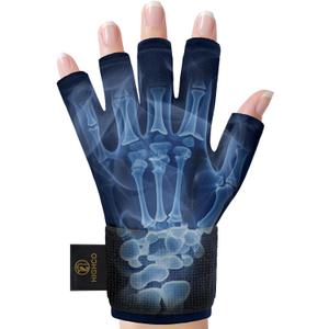 highco Compression Hand LCE Pack Glove for Arthritis Pain Relief Adjustable Wrist Strap LCE Pack Wrap for Hand and Fingers (Navy Blue, Large)