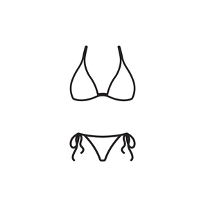 2 Piece Bikini Set Black (L)