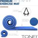 Tone Fitness 1-Inch Thick Yoga Mat | High-Density, Non-slip Exercise Mat with Carrying Strap for Yoga, Pilates, & Home Gym Workouts | Multiple Options