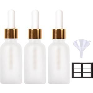 3 Pack, 1oz Glass Dropper Bottle for Hair, Tincture, Essential Oils - With Eye Dropper