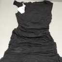 Women Sexy Off Shoulder Mini Dresses Bodycon Ruched Ruffle Hem Club Party Short Dress (S)