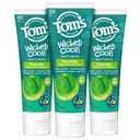 Tom's of Maine ADA Approved Wicked Cool! Fluoride Children's Toothpaste, Natural Toothpaste, Dye Free, No Artificial Preservatives, Mild Mint, 5.1 oz. 3-Pack