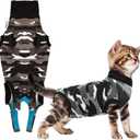 Suitical Recovery Suit Cat, XX-Small, Black Camouflage