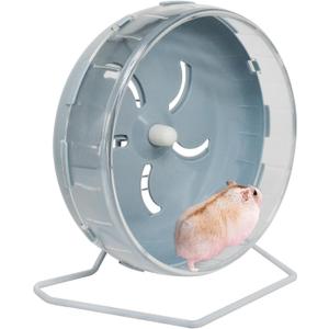 Hamster Wheel, 8.5 inch Silent Hamster Exercise Running Wheel with Stand,Pet Small Animals Exercise Running Toys,Adjustable Quiet Spinner for Guinea Pigs, Sugar Gliders, Gerbils (Blue, 8.5in)