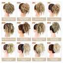 HMD Tousled Updo Messy Bun Hair Piece Hair Extension Ponytail With Elastic Rubber Band Updo Extensions Hairpiece Synthetic Hair Extensions Scrunchies Ponytail Hairpieces for Women (18t613#)