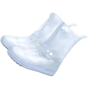 BCOATH 1pair Rainproof Boot Covers Non-Slip High Tube Overshoes for Men Women Overshoe Protectors White XXL