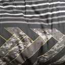 Black Comforter Size 68x88in, Stripe Geometric Bed in a Bag, Geometric Comforter, Soft Microfiber All Seasons Comforter