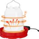 Heated Chicken Waterer, 3-Gallon Large Chicken Water Heater, All-Weather Poultry Drinker with Thermostatic Control for Winter - Automatic Heated Waterer for Chickens, Ducks, Geese, Turkeys (Red)