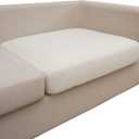 Eismodra Couch Cushion Covers Magic Stretch Sofa Slipcover for 3 Cushion Couch Dogs Pet L Shape 2 Seat Replacement Furniture Protector, Cream White Length 25-37 inches(Only 1 Piece)