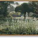 InSimSea Framed Canvas Wall Art Vintage Decor, Home Decor Wildflower Field Artwork Large Canvas Wall Art, Rustic Style Kitchen Office Farmhouse Bathroom decor, 16"x24" (24L" x 16W", Galtonia)