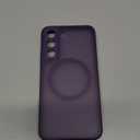 CANSHN Designed for Samsung Galaxy S22 Case [Full Camera Protection] [Compatible with MagSafe] Translucent Matte Shockproof Protective Phone Cover 6.1 Inch - Deep Purple