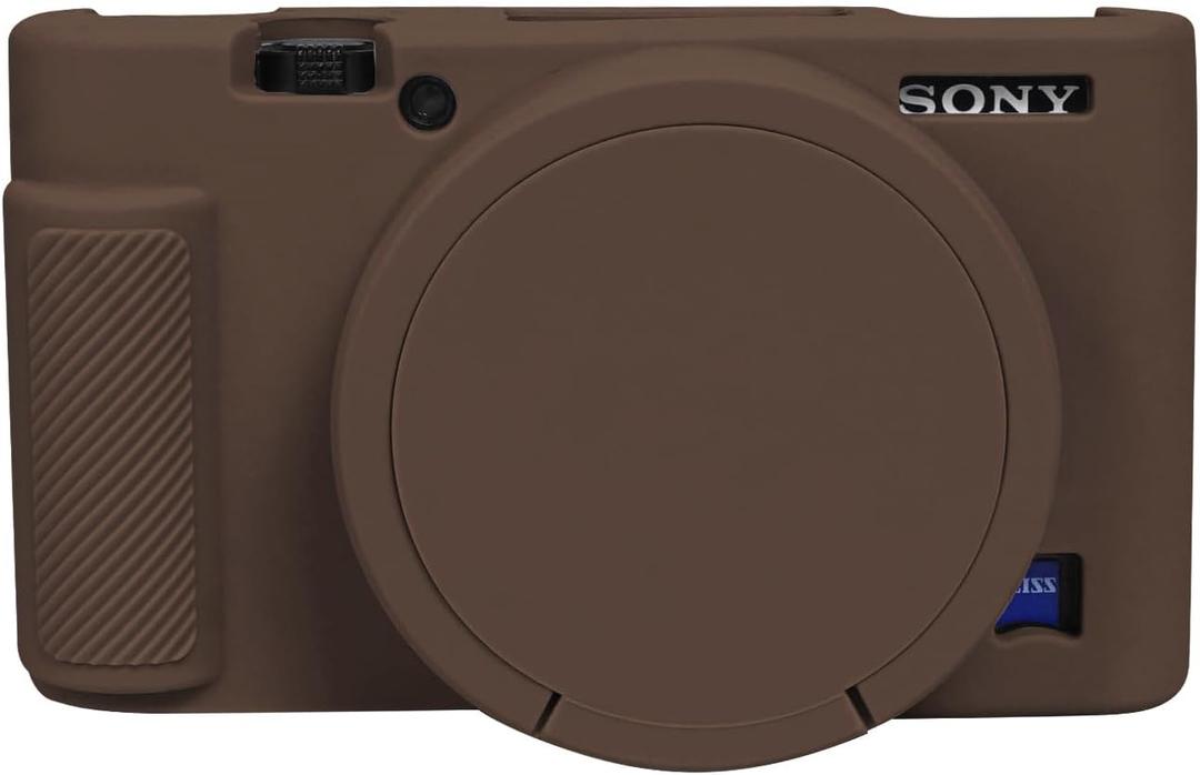 Easy Hood RX100 Case, Silicone Camera Case Lightweight Soft Carrying Cover with Removable Lens Cover for Sony DSC-RX100 III / RX100 V / RX100 IV / RX100 VII DSLR Camera (Brown)