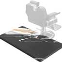 OmySalon Salon Mat for Hair Stylist Anti Fatigue, 3 ft. x 5 ft. Comfort Barber Floor Mat with Round Cutout, Hairdresser Standing Matt, Anti-Slip Easy Cleaning