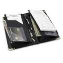 Premium Server Book, Newly Improved Bulk Pockets Stronger Magnets, 2 Pen Holders, Zipper Pocket, Firm Writing Surface (Black Smooth)
