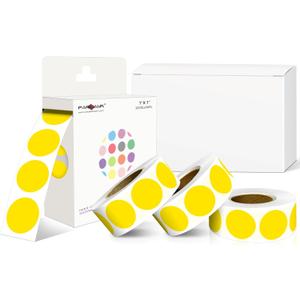 PARLAIM Color-Coded Dot Stickers 1 inch Permanent Adhesive Round Labels for Office Garage Sale Polka Circle Dot Label Sticker Yellow 4 Rolls