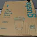 GUSTO Clear Plastic Cups with Lids [12 oz - 100 Count] - Disposable Iced Coffee Drink Cups with Strawless Sip Lids for Smoothies, Juices, and More - (Formerly Comfy Package)