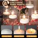 3 inch White Floating Candles, 48 Pack Unscented Floating Candle,8-9 Hours Burning Floating Candles for Centerpieces, 3 Water Candles for Cylinder Vases, Wedding, Party