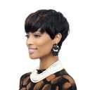 Afro Wigs For Black Women Pixie Wigs Black Wig With Chocolate Brown Short Brown Wig With Bangs Brown Bob Short Cut For Black Women Black Bob With Bangs (Black and Brown) (T30)