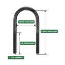 SPARKWHIZ 2000lbs Trailer U Bolt Kits for 1-3/4" Round Trailer Axle, 4-1/4" Long U Bolts, U Bolts Dia. 3/8",1 Pack