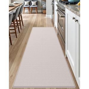 Kitchen Floor Mats Cushioned Anti Fatigue, 69x23 inches, Large Wide Standing Runner Rug Waterproof, Comfort Memory Foam Padded for Front Sink Laundry, Ivory