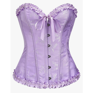 SZIVYSHI Corset Tops for Women, Bustier Shapewear Lingerie, Lace Waist Push Up Bodysuit XS