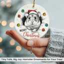 4 x Hamster Ornaments for Christmas Tree Decorations 2025, Unique Animal Lover Gifts for Women Men, Ceramic Ornaments Gift for Hamster Lovers, Xmas Gifts for Christmas Hanging Decorations