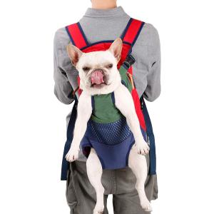 Legs Out Dog Carrier Backpack Hands-Free Adjustable Pet Travel Carrier for Small Medium Dogs Cats Motorcycle Hiking Walking (Green+Blue)