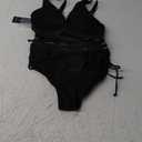 Blooming Jelly womens Bikini (Medium, Black Mesh)