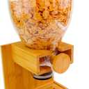 Bamboo Dispenser 3.5Liters (118 fl Oz) , Cereal Dispenser, Storage Container, Snack Bar Station, Dry Food Dispenser, Cereal Dispenser Countertop, House Essentials