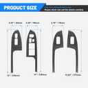 SIKUAI Carbon Fiber Window Switch Cover Trim for Honda Accord 4-Door Sedan With Navigation 2003-2007 (LHD Only), Anti-Scratch Interior Door Lock Control Button Frame Protector Sticker, Black 4PCS