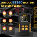AUTOOL BT360 Battery System Tester, Car Battery Tester DC Charging Cranking Test 100-2000 CCA, 2.4" Color LCD Battery Monitor, Digital Auto Analyzer for Vehicle Truck Motorcycle