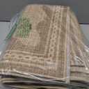 GarveeHome Washable Rugs 5x7 Rug for Living Room, Scalloped 5 x 7 Rug Solid Tan Jute Digital Printing Modern Low-Pile Carpet for Bedroom Dining Nursery Non Slip Mat with Rubber Back