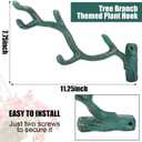 Blulu 2 Pcs 11'' Cast Iron Tree Branch Plant Hangers Decorative Metal Wall Bracket Hooks Wall Heavy Duty Home Storage Rack for Hanging Plants Pots Baskets Lanterns Wind Chimes Outdoor Indoor (Bronze)