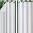 Aiyufeng 2 Panels 100% Blackout Curtain Liners for 63 Inch Curtains, Each 50" Wx58 L, 2 Liners Per Set With 18 Pieces Rings, Greyish White for Small Window