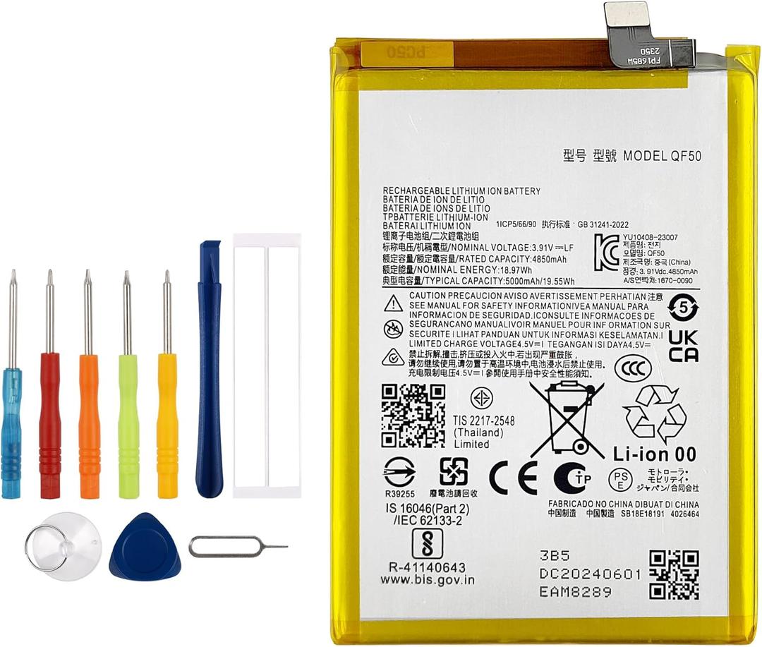 New QF50 Replacement Battery for Moto G 5G 2024 XT2417 Moto G Play 2024 with Technical Toolkit