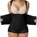 SHAPSHE 3 in 1 Detachable Hook Fajas Colombianas Moldeadoras Faja Postpartum Body Shaper Compression Garment Shapewear (Medium, Black)