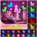 COOLNIGHT Unicorn Night Light Star Projector for Kids, 3 Films+93 Colors Kids Projector Night Light,360 Rotating All Night, Remote+Dimmable+Timer,3 Year Old Girl Gifts,4 Year Old Girl Birthday Gifts