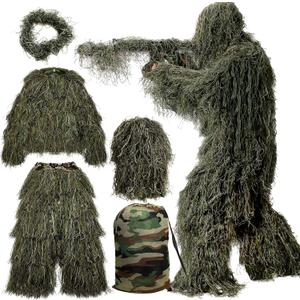 MOPHOTO 5 in 1 Ghillie Suit 3D Camouflage Hunting Suits - Jacket, Pants, Hood, Carry Bag for Adults & Youth, M/L/XL/XXL