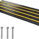 1 Pack 48" Car Driveway Rubber Curb Ramps, Heavy Duty Driveway Gutter Slope Ramp, Low Profile Design for Cars, Water Channel for Drainage, Curbside Bridge Ramp for Loading Dock Garage Sidewalk