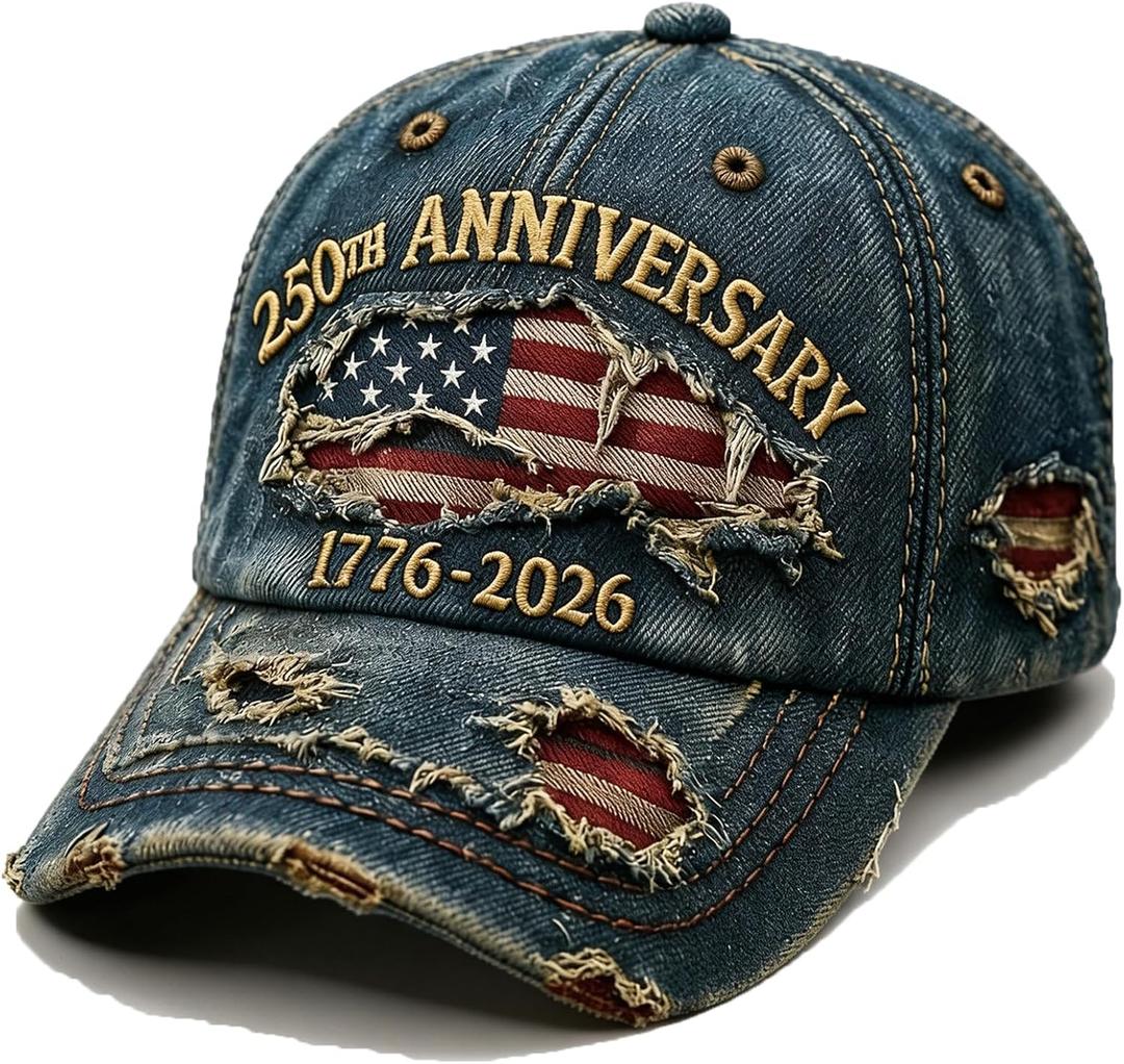 250 Anniversary USA Hat, 250 Anniversary USA Merchandise, Fathers Day Birthday Gift for Dad (Blue)