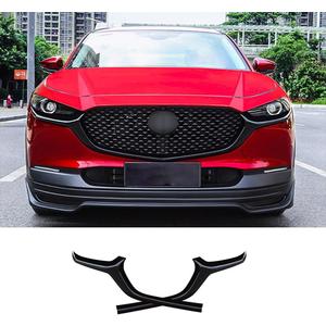 Auto Parts Fit For Mazda CX-30 CX30 2020 2021 2022 2023 2024 2025 2026 Exterior Front Lower Grill Grille Trims Cover Grill Molding (Piano Black) ABS 2PCS