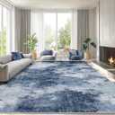 AMADA HOMEFURNISHING 9x12 Area Rugs for Living Room, Modern Large Area Rugs with Non-Slip Backing & Low Pile, Neutral Soft Washable Rug for Nursery, Bedroom, Dinning Room, Playroom, Dark Blue