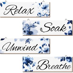 4 Pcs Mushroom Watercolor Floral Wall Art Bathroom Decor Relax Soak Unwind Breathe Wall Decor Sign Bathroom Butterfly Flower Picture Print Painting Artwork Bouquet for Home(Dreamy)
