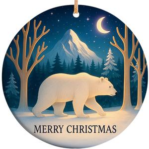 2025 Christmas Ornament  Bear Ornament, Wildlife Christmas Tree Decoration, Rustic Holiday Keepsake for Nature Lovers