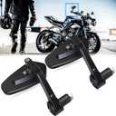 Bar End Mirrors - Universal 7/8 Standard Blue Lens Rear View Arrow Side Mirror Compatible With Sportster 883 Street bike Dirt bike chopper (Irregular shape, Black)