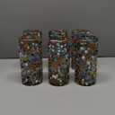 Confetti Rocks 20 oz Tall Iced Tea Glasses, set of 6, Mexican Handmade Multicolor Glassware, Recycled Glass, Lead & Toxin Free (Tall Iced Tea)