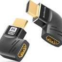 BlueRigger HDMI 90 and 270 Degree Adapter (2-Pack, 8K 60Hz Right Angle HDMI 90 Degree Adapter, Male to Female L-Shaped Right & Left Angled Elbow Connector)- Compatible with HDTV, Laptop, PS5, PS4